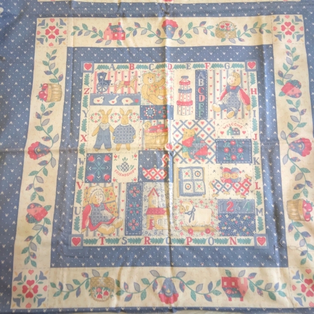 FABRIC PILLOW PANELS Vintage Alphabet Pillow Panel Quilt Square